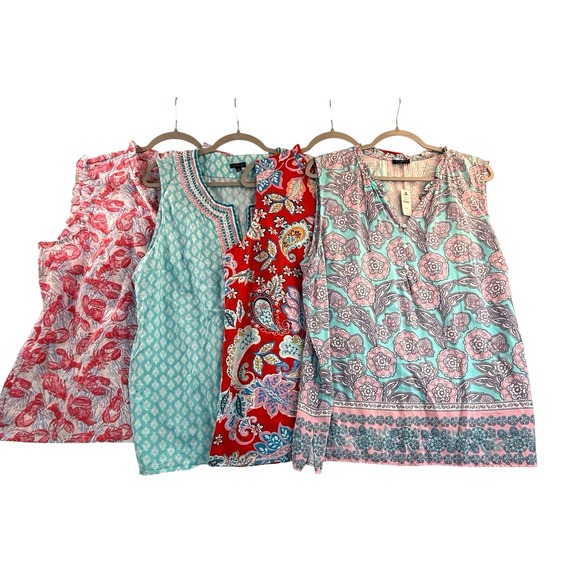 Talbots Tops - Talbots Bundle Sleeveless Cotton Tops Shirts - SZ XL - 2 NWT - 4 Pieces